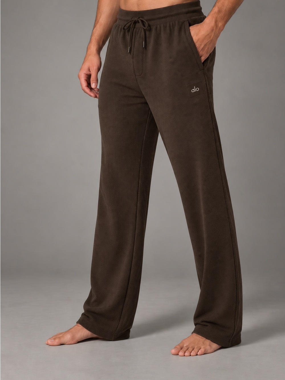 ALO Yoga Men’s Micro Waffle Fast Break Sweatpant Espresso XL